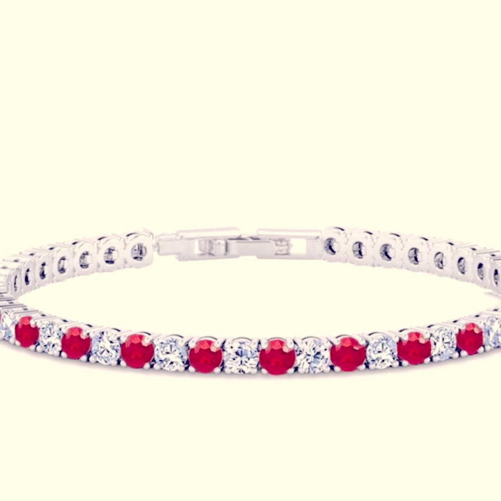 Red & white tennis bracelet New in box
